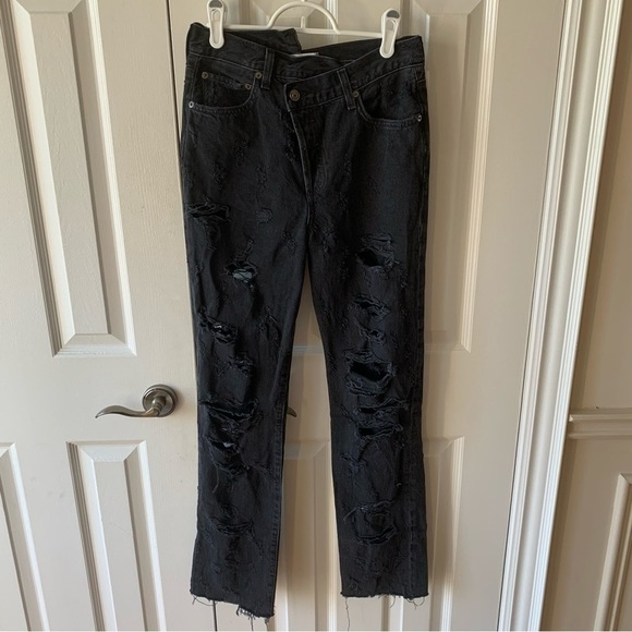 Agolde Criss Cross Straight Jeans Feverish - Picture 2 of 9